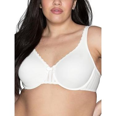 Imagem de Vanity Fair Sutiã feminino bonito de renda indulgência com aro, bojos não acolchoados para forma natural, tamanhos 32C-40G, Stockholm Softest Ivory, 36E