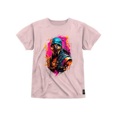 Imagem de Camiseta Infantil Algodão Estampada Cavaleiro Squid Rosa 8
