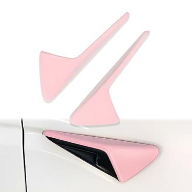 Imagem de YJMOTOR Capa de proteção de câmera lateral Tesla para modelo 3 Y HW4.0, tampa de ventilação da câmera de fluxo de ar lateral decoração acessórios de acabamento proteção externa, 2 peças (rosa sakura)
