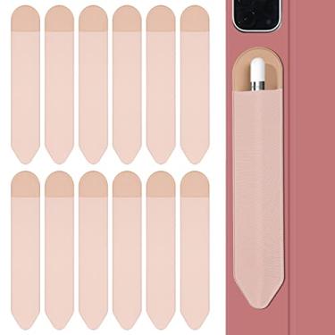 Imagem de XLDLQU Pacote com 12 adesivos para Apple Pencil (1ª e 2ª geração), bolso elástico durável para iPad 8,3/9,7/10,2/10,5/11/12,9 polegadas (pacote com 12 unidades)