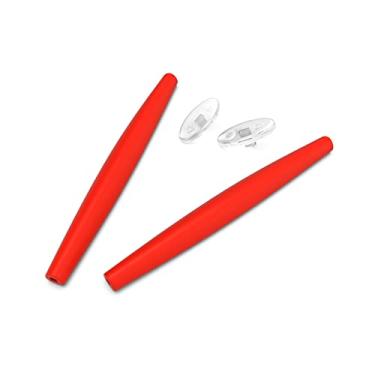 Imagem de Vaep Orelhas de substituição e almofadas de nariz para Oakley Crosshair S/Crosshair 1.0 2005 Óculos de sol - Vermelho