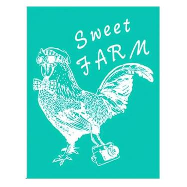 Imagem de Chicks Estêncil de tela de seda reutilizável animal de fazenda autoadesivo de tela de seda para galinhas de transferência, estêncil de galo francês DIY para pintura em madeira/camiseta/parede e móveis