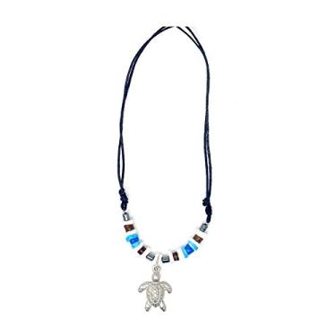 Imagem de Island Heritage Mauna Kai Colar feminino com cordão de cera em estanho do oceano havaiano, Cinza, tamanho �nico