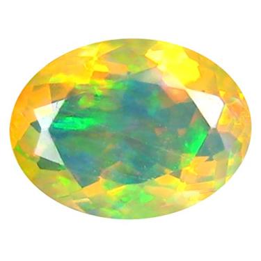 Imagem de 1,93 ct AAA+ Corte oval de qualidade de pedra premium (11 x 8 mm) opala arco-íris não aquecida genuína pedra preciosa solta