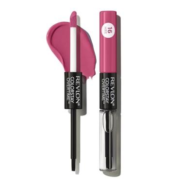 Imagem de Revlon ColorStay de horas extras Lipcolor, Dupla Terminou longwearing líquido batom claro com Gloss, com vitamina E na ameixa/Berry, Perene ameixa (260), 0,07 oz