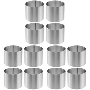 Imagem de Yardwe 12 peças Mousse Molde de Bolo Redondo Mousse Anel de Mousse de Bolo de Aço Inoxidável para Sobremesas Ovos de Pastelaria 6 * 6 * 5 cm