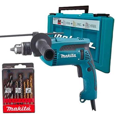 Imagem de MAKITA FURADEIRA DE IMPACTO 13MM 760W COM KIT DE BROCAS E MALETA HP1640KX1