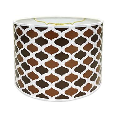 Imagem de Royal Designs Abajur moderno decorativo feito à mão – Feito nos EUA – Design padrão marroquino de dois tons – 25,4 x 25,4 x 20,3 cm