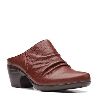 Imagem de Clarks Emily Charm Mule feminino, Couro marrom escuro, 41