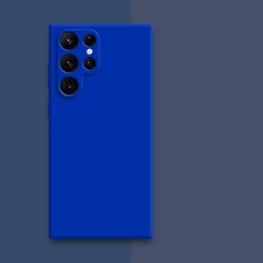 Imagem de Capa quadrada de silicone líquido para Samsung Galaxy S23 Ultra S22 Plus S21 FE S20 Note 20 10 Capa protetora de tecido macio para telefone Back Cove, azul Klein, para Samsung S20 FE