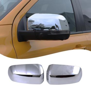 Imagem de Lcojicep Acabamento da tampa do espelho lateral da porta do carro compatível com Ford Ranger 2023 2024, acabamento da tampa do espelho retrovisor externo ABS, acessórios decorativos (luz brilhante)