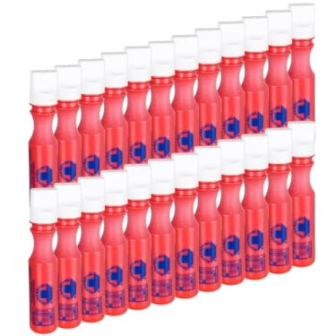 Imagem de Kit 24 Marcador Industrial Traço Forte 3mm Caneta Riscador Peças Metais (Vermelho)