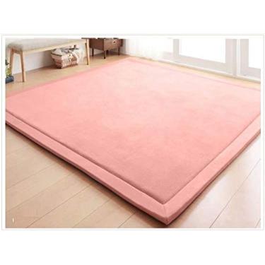 Imagem de Tapete infantil V-mix feito à mão de espuma de pelúcia para bebês, crianças e crianças, cobertor de ioga, tapete de exercícios - macio e grosso, hipoalergênico, não tóxico, reversível