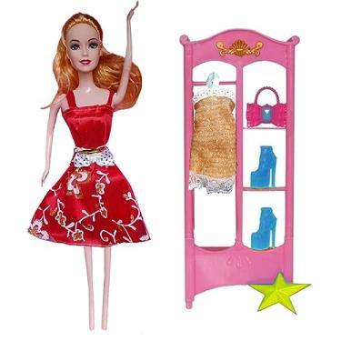 Imagem de Boneca Encanto de Princesa Guarda Roupas Completo Pica Pau Brinquedos