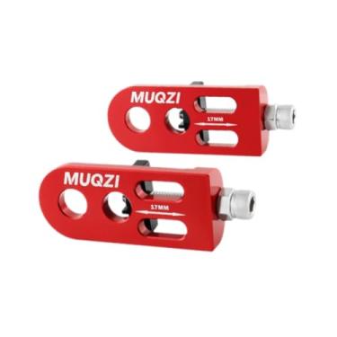 Imagem de rockible 2x Tensor de corrente de bicicleta Single Speed Bicicleta Corrente de bicicleta Prendedor Ajustador para bicicletas de estrada, Vermelho