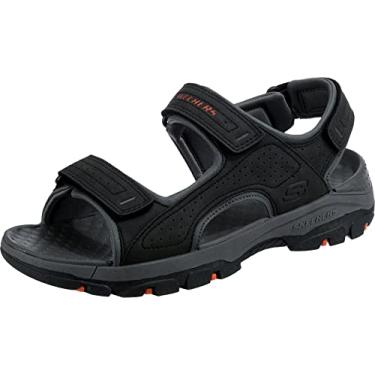 Imagem de Skechers Sandália masculina de bico aberto Tresmen-Garo, Preto, 8 X-Wide