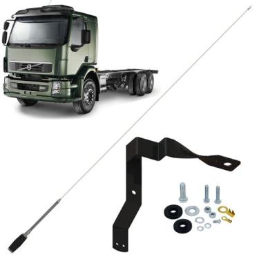 Imagem de Antena Inox Px Mini Maria Mole 1,40m Alongador 15cm Suporte Dianteiro 