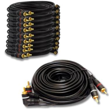 Imagem de Kit 12 Cabos Rca Mono Blindado Para Módulos Som Automotivo - KX3