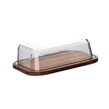 Imagem de Generic Manteigueira Caixa de armazenamento de queijo Prato de bolo portátil Grande capacidade Manteiga com tampa de vidro para geladeira de cozinha, 18.8