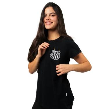 Imagem de Camiseta Feminina Santos F.C. Baby Look Escudo, Preto, M
