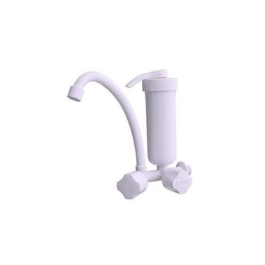 Imagem de Kit 2 Torneiras Cozinha Purificador de Água Parede Com Filtro Civitt B