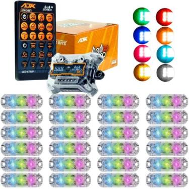 Imagem de Kit Strobo Ajk Rgb Rítmico 3.0 + 24 Faróis 6w Colorido