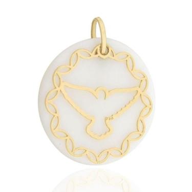 Imagem de Pingente Divino Espírito Santo Em Ouro 18k Madrepérola 20mm - PRADO JÓ