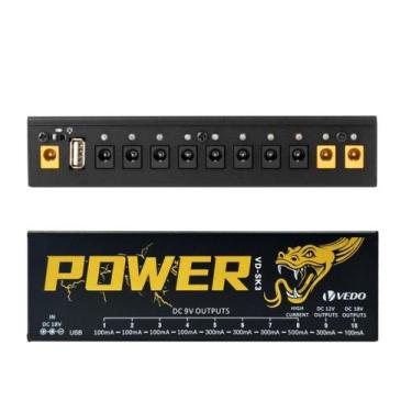 Imagem de Fonte de Alimentação Pedal Efeito Guitarra 10 Saídas Isoladas (9V, 12V