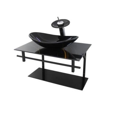 Imagem de Gabinete de Vidro Para Banheiro 60cm Ap Slim Marmorizado - Ekasa, Márm