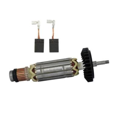 Imagem de Kit Rotor 220V e Carvões P/ Esmerilh. Makita 9557NB