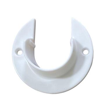 Imagem de Suporte Parede Roseta Flange PVC para Varões de Cortina 28MM (Par) - V