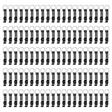 Imagem de Yugada Pacote com 200 chaveiros abridor de garrafas a granel, abridores de garrafas de cerveja preto chaveiro de metal abridor de garrafas, abridor de garrafa de bebidas pequeno abridor de garrafas chaveiro abridor de garrafas lembrancinha de festa (preto, 200 peças)