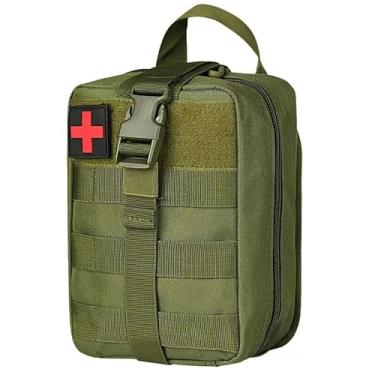 Imagem de Bolsa Médica Tactical MOLLE, Bolsa de Primeiros Socorros EMT Rip-Away IFAK Kit de Trauma Bolsa de Sobrevivência para Transporte Diário (Verde)