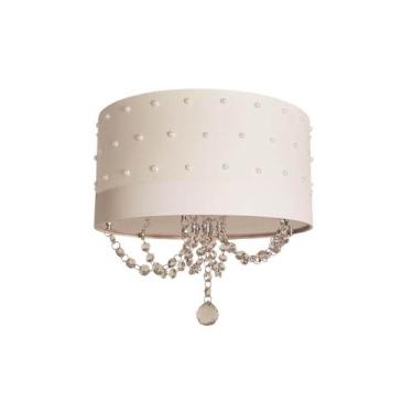 Imagem de Luminária Infantil Quarto Menina Pérolas Cristal 30X15Branco - Tom luz