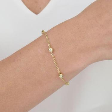 Imagem de Pulseira de Bolinhas Banhada a Ouro 18K Delicada Feminina - Enzara Jói