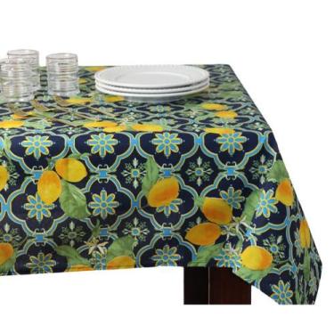 Imagem de Toalha de mesa Limone marinho quadrada 150cm impermeável - Dagher