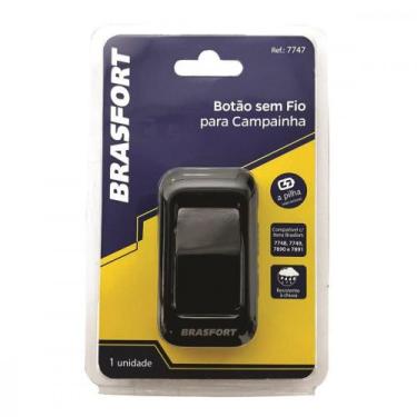 Imagem de Botao Para Campainha Brasfort Sem Fio Pilha Preto 7747, Preto