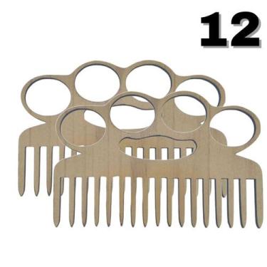 Imagem de 2 Pentes para Bigode e Barba Modelo Bigode MDF Resistente 12 - LUALKI
