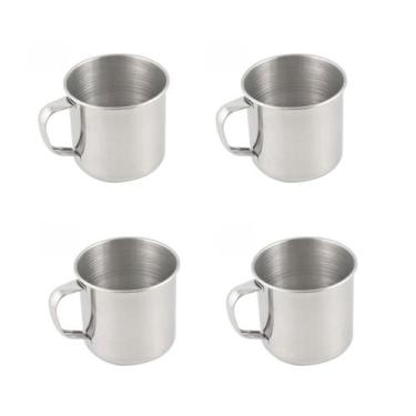 Imagem de 4un Caneca copo alumínio café chá 300ml canequinha cozinha - Yazi