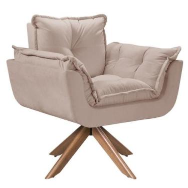 Imagem de Poltrona Opala Giratória Madeira Suede - D Salla, Cappuccino