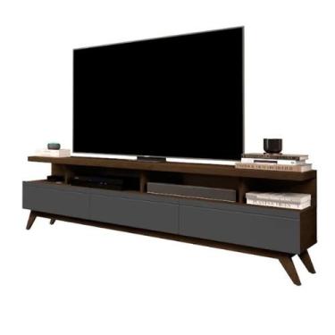 Imagem de Rack vivare 1.8 wood cedro/cinza - Village Móveis