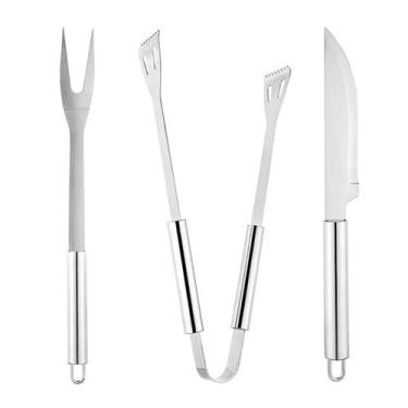 Imagem de Conjunto Churrasco Gourmet Aço Inox Grande 3 peças - Clink