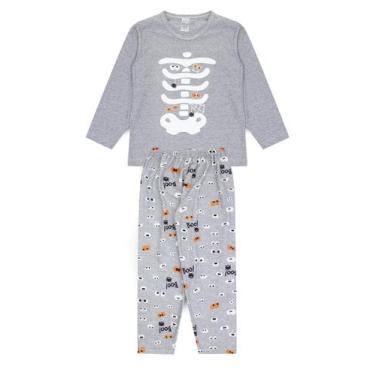 Imagem de Pijama Infantil Masculino Inverno Esqueleto- Hey Kids Mescla - HeyKids