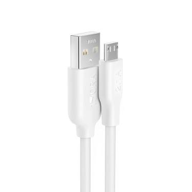 Imagem de Cabo Usb A/Micro Usb 1Hora Macho/Macho Carga Rápida 2.1A 1Metro Branco, Carregamento Rápido, Sincronização Dados, Ampla Compatibilidade