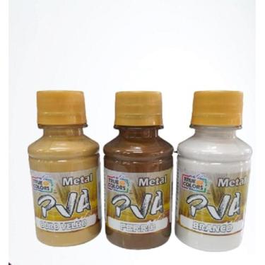 Imagem de Tinta PVA Metal 100ml Kit 03un True Colors