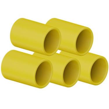 Imagem de Kit 5 Luva Pressão Emenda Para Eletrodutos TFlex PVC Amarelo Instalaçõ