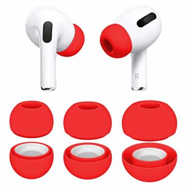 Imagem de IiEXCEL 3 pares compatíveis com AirPods Pro 1st 2nd Ear Tips Buds, pequeno, médio, grande, 3 tamanhos de borracha de silicone, acessórios de gel compatíveis com AirPods Pro 2 e 1º - S/M/G Vermelho