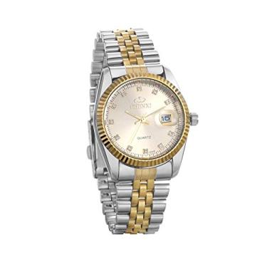 Imagem de Ibohevo Relógio masculino luminoso com cristais: movimento de quartzo japonês unissex feminino à prova d'água ouro pulseira de aço inoxidável relógios de negócios analógico strass Reloj com caixa de