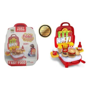 Imagem de Mochila Fast Food Delivery Brinquedo De Plástico Comidinha - Toy king
