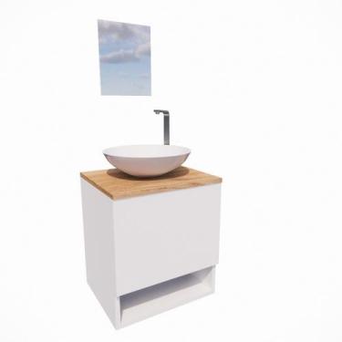 Imagem de Gabinete Armário para Banheiro com Cuba e Espelho 40cm - Brovalia